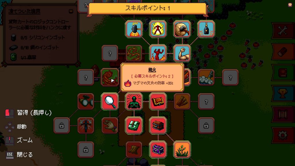 サンクラフトのスキルツリー